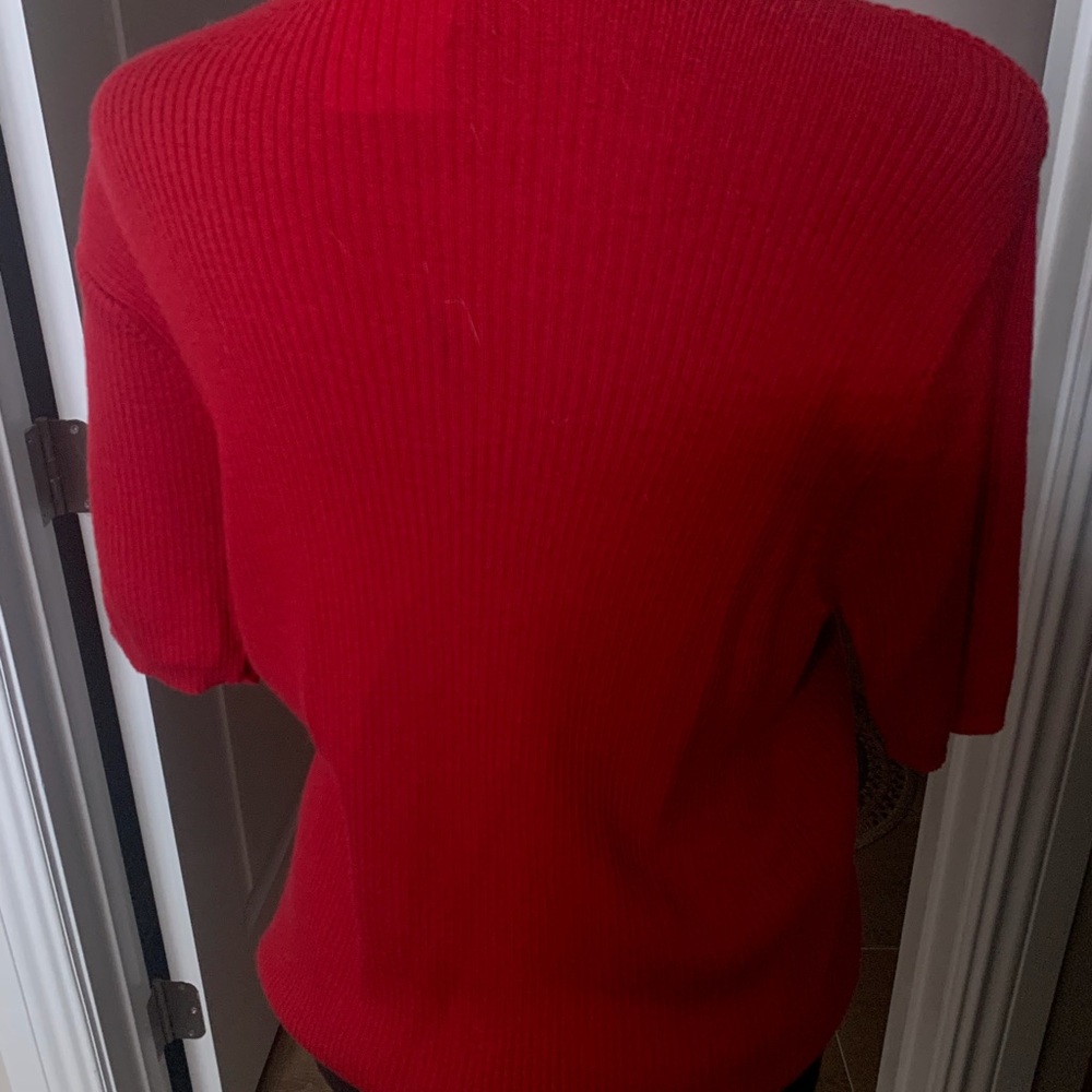 Talbots Vibrant Red Italian Wool Cardigan Sweater Set - Picture 5 of 8